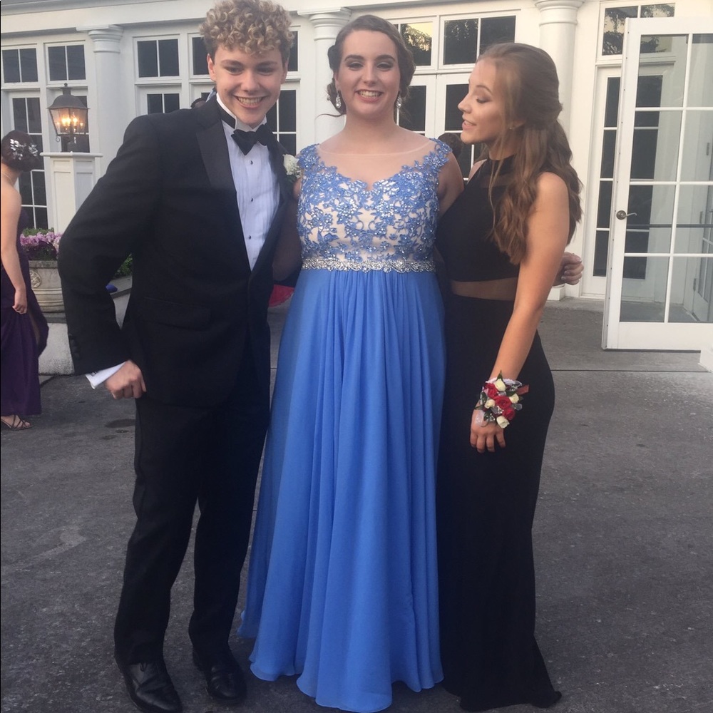 black mesh prom dress